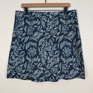 RipSkirt Hawaii Length 2 Pocket Skirt Blue Floral Size Large